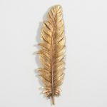 5407 Large Gold Feather Wall Decoration