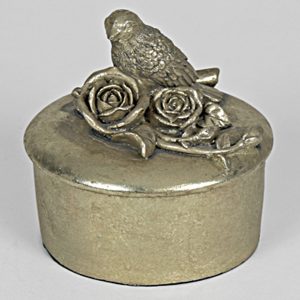 5642 Antique Gold Bird Rose Storage Box