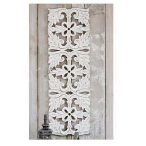 11SS11 a Tall Hand Carved White Wall Panel