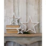 11SS53 Set of 3 Star White Star Decorations