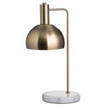 20165 Brass White Marble Adjustable Lamp
