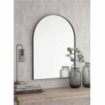 AMGF01 a Large Arched Black Wall Mirror