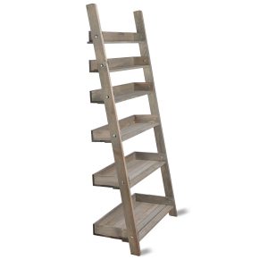 AWLS02 Wide Grey Wood Shelf Ladder