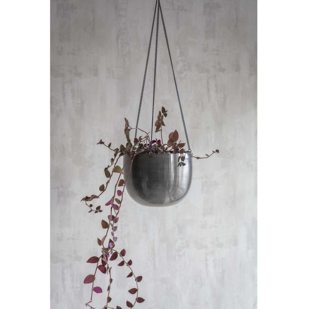 Grey Steel Hanging House Plant Pot Fizzy Fox Ripley