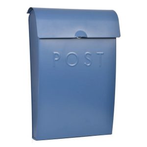 PPLB01 1 Lulworth Blue Steel Wall Post Box