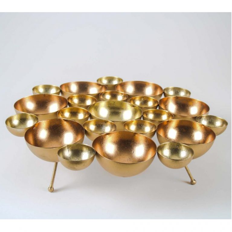 Large Clustered Gold Candle Holders Fizzy Fox Ripley
