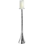 16129 Silver Metal Pillar Candle Holder
