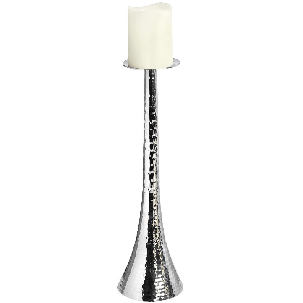Tall Large Silver Metal Candle Holder Fizzy Fox Ripley