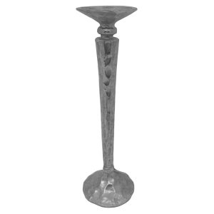 21029 Silver Hammered Effect Candle Stand
