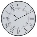 19479 Large Embossed White Station Clock