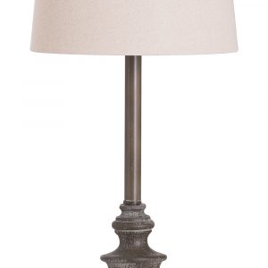 20702-a Tall Classic Grey Shaped Table Lamp