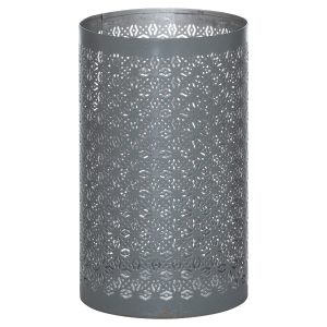 21675 Large Grey Cylinder Candle Lantern