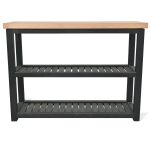 Grey Wooden Console Shelf Table