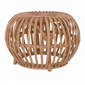 Intricate Rattan Side Table Stool