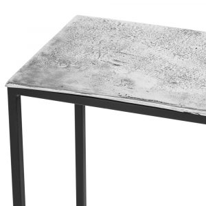 21319-b Silver Black Narrow Console Table