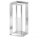 21329 Textured Silver Metal Candle Stand
