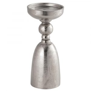 21536 Textured Silver Metal Candle Stick Holder