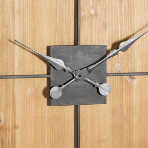 21644-b Extra Large Wooden Square Clock