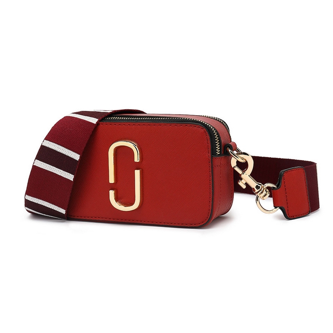 Red Snapshot Bag with Adjustable Fabric Strap | Fizzy Fox Ripley